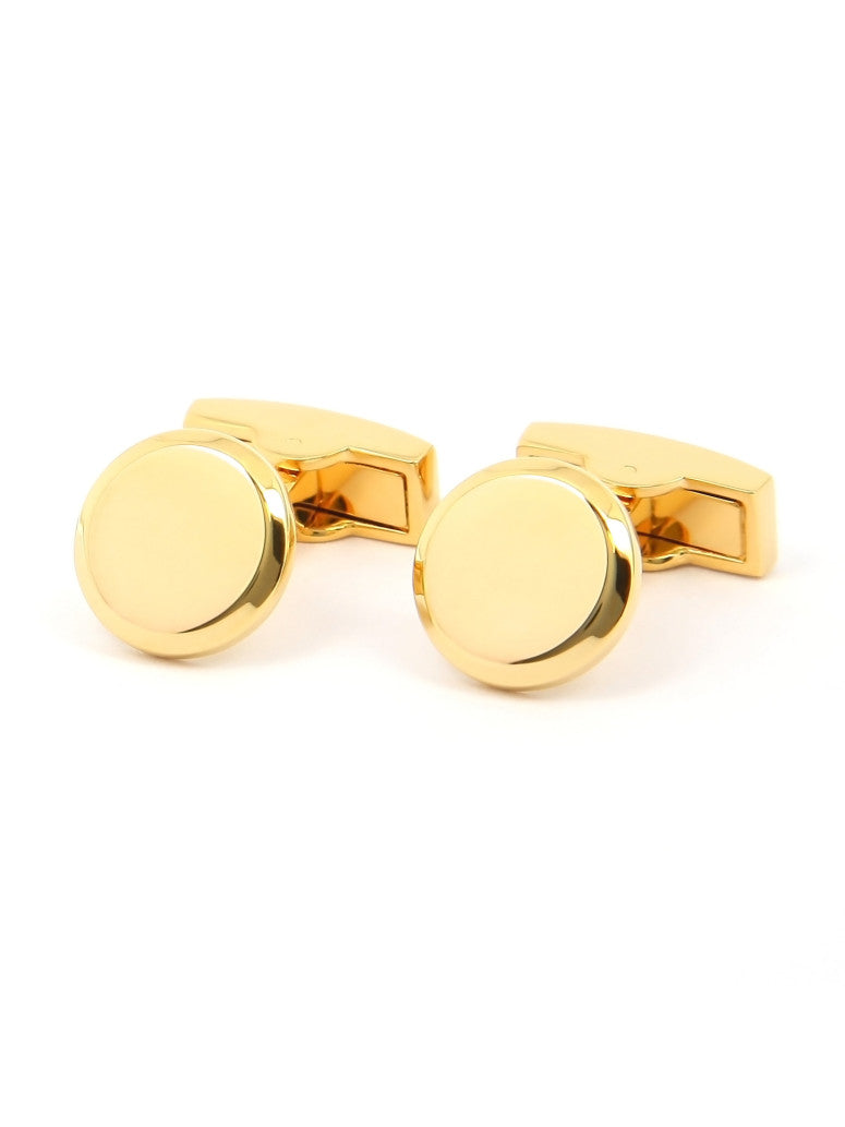 Gold Round Cufflinks Montevideo