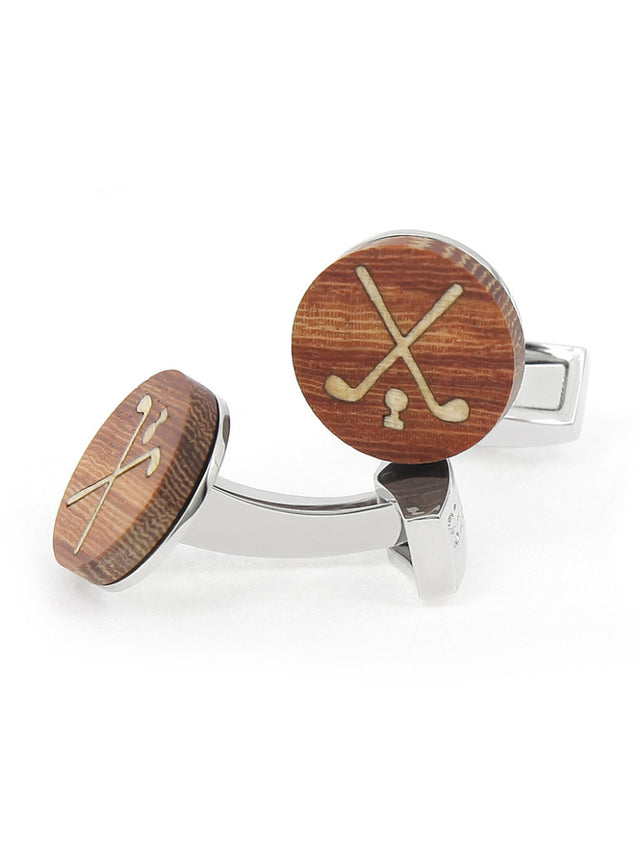Wooden golf cufflinks bay hill club