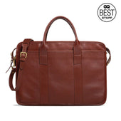 Bound Edge Zip Top Briefcase