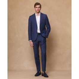 Grafton Wool Linen Suit | Blue Check 2-Piece Suit