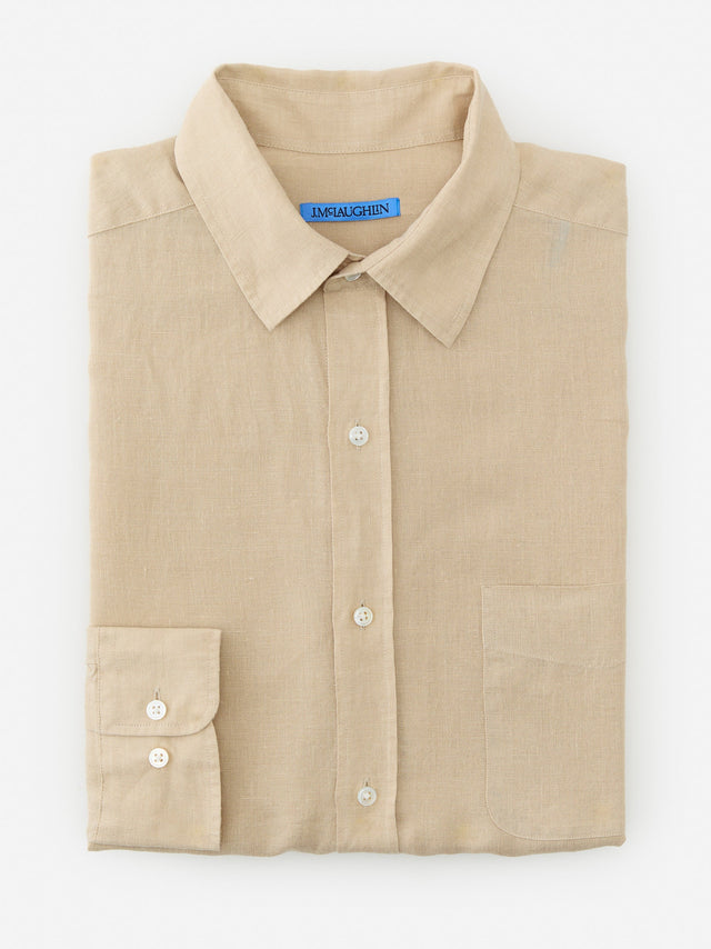 Khaki Solid Gramercy Classic Fit Linen Shirt | Men's Shirts | J.McLaughlin