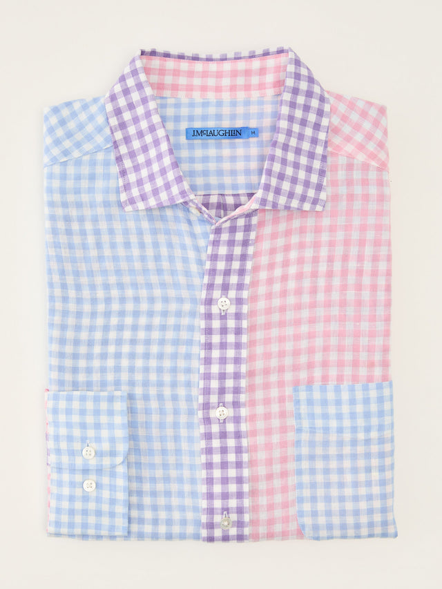 Multi_Color Gingham Gramercy Classic Fit Linen Shirt | Men's Shirts | J.McLaughlin