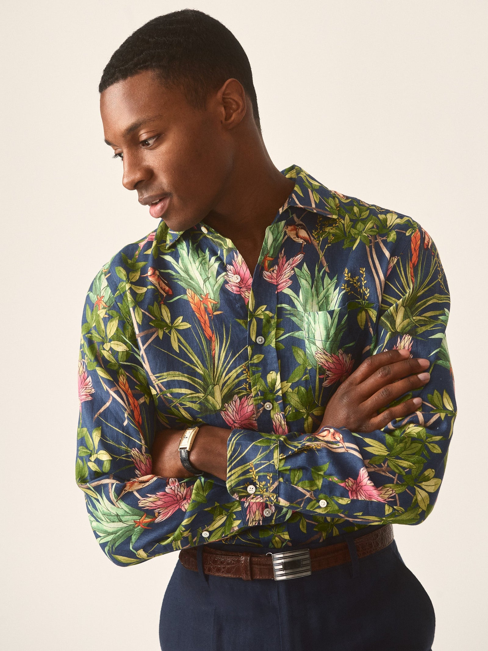Multi Mangrove Idyll Gramercy Classic Fit Linen Shirt Men S Shirts J Mclaughlin