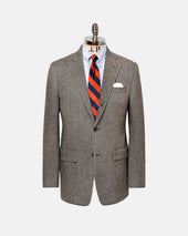 Made In Usa Cream Herringbone Lambswool Sport Coat