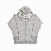 16 oz Heather Grey Loopwheel fleece zip 1930's style After Hood Sweatshirt