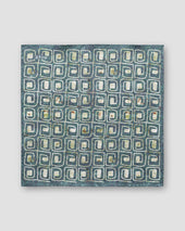 Green block print pocket square