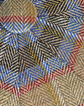 Green Blue Herringbone Check Linen Gatsby Cap
