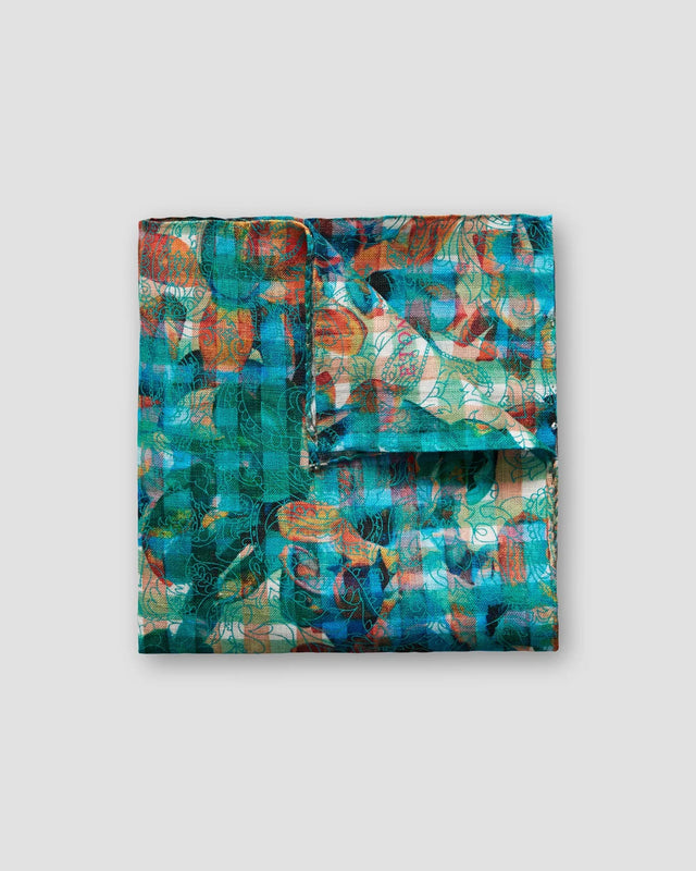 Green linen pocket square