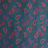 Green Blue Red Paisley Silk Cashmere Scarf