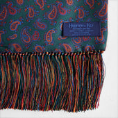 Green Blue Red Paisley Silk Cashmere Scarf