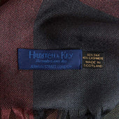 Green Burgundy Large Check Silk Cashmere Scarf