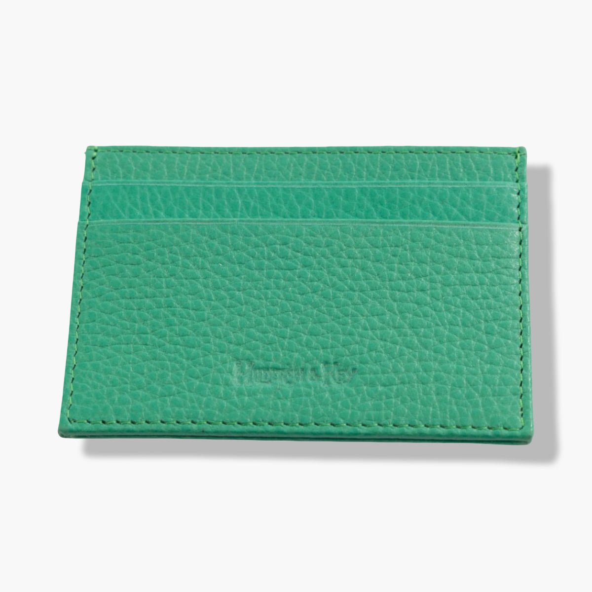 Green Calf Leather Double Sided Card Holder