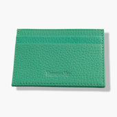 Green Calf Leather Double Sided Card Holder