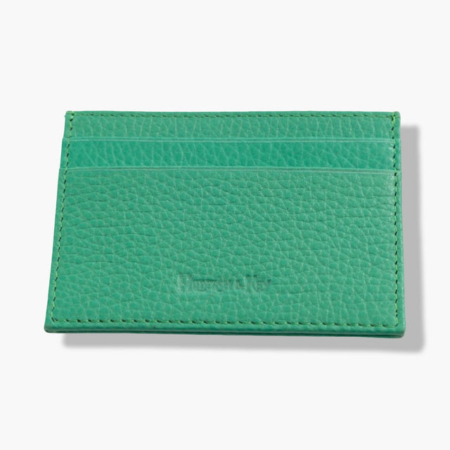 Green Calf Leather Double Sided Card Holder