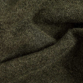 Green Cashmere Baseball Cardigan With Brown Trim
