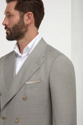 Green Double Breasted Super 150 S Suit Made In Italy