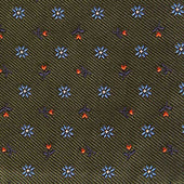 Green Floating Floral Silk Tie