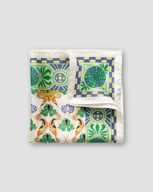 Green floral art deco pocket square