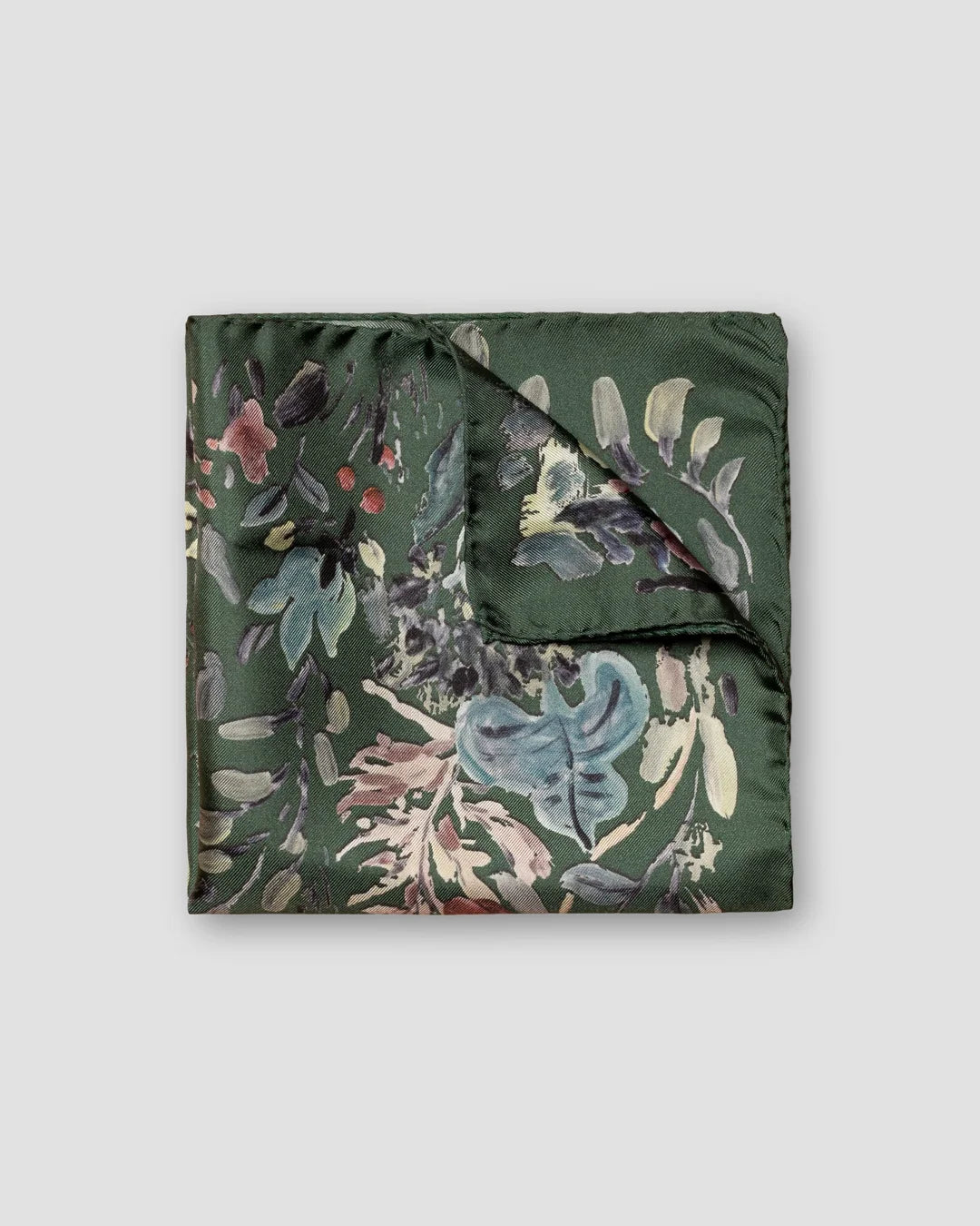 Floral Print Fuji Silk Pocket Square