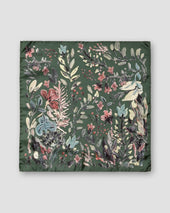 Floral Print Fuji Silk Pocket Square