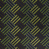 Green Geometric Basketweave Silk Tie
