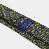 Green Geometric Basketweave Silk Tie