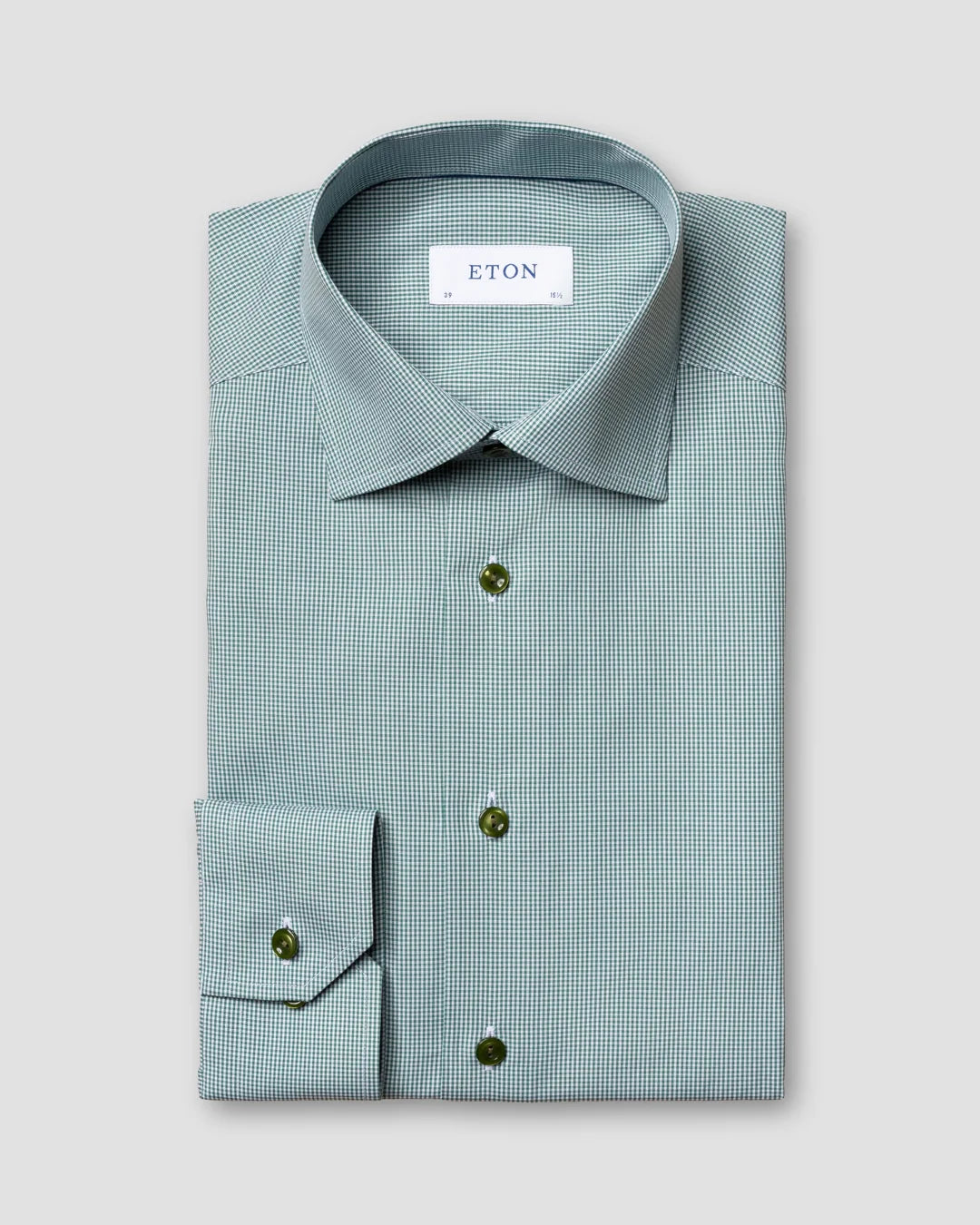 Green Gingham Poplin Shirt Eton