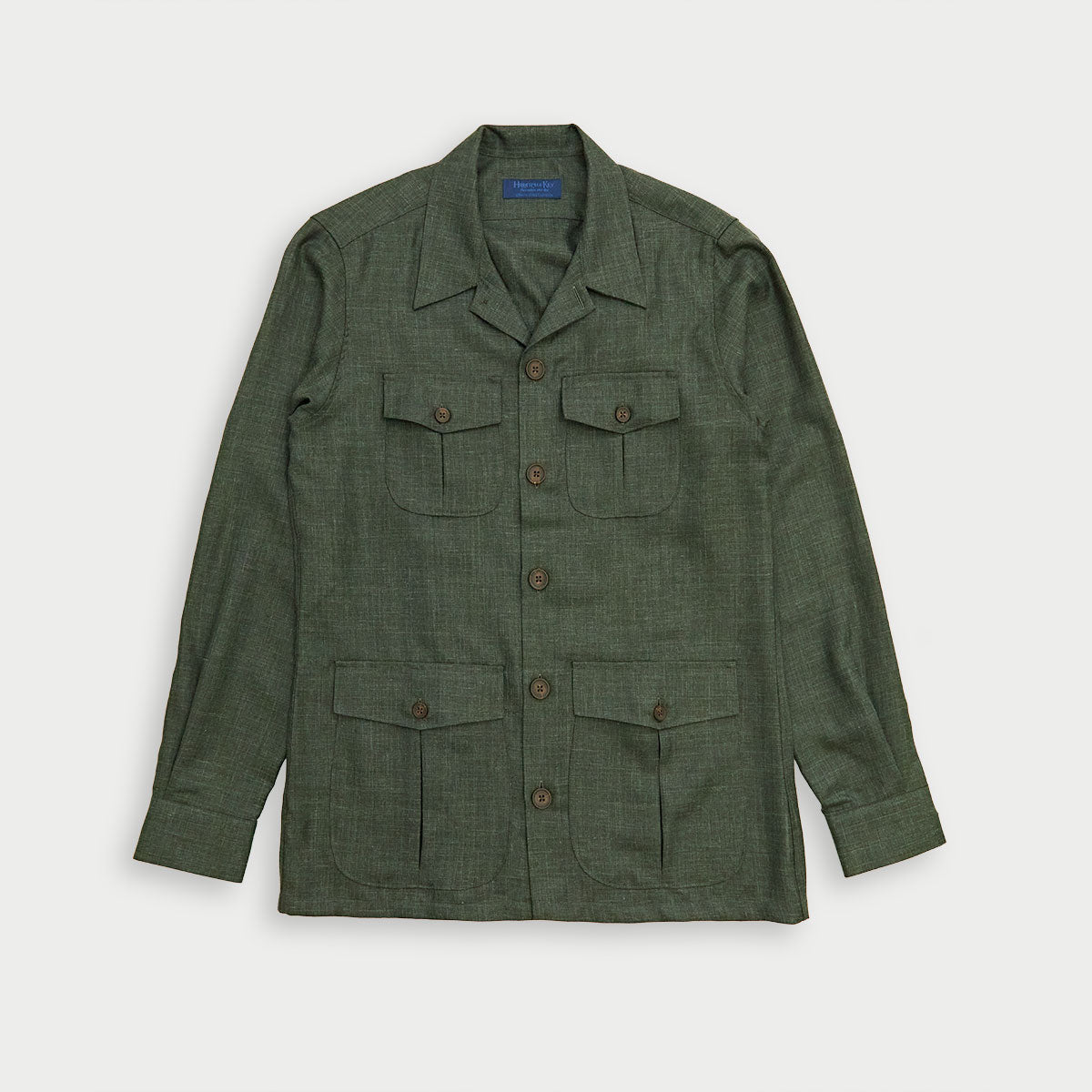 Green Herringbone Brando Overshirt