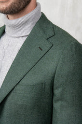 Green Jacket In Wool And Cashmere Made In Italy