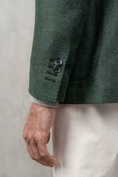 Green Jacket In Wool And Cashmere Made In Italy