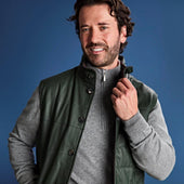 Green Leather Button Up Gilet