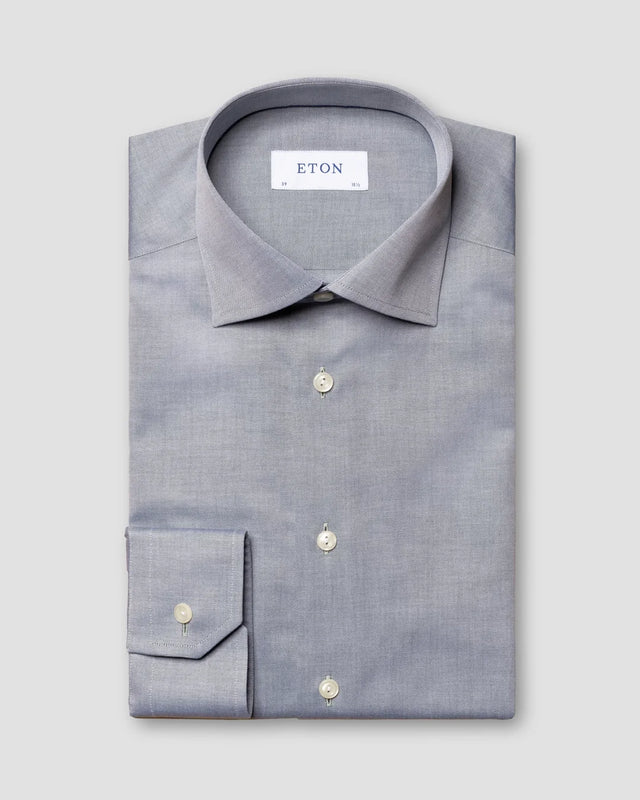 Blue Mélange Signature Twill Shirt - Eton