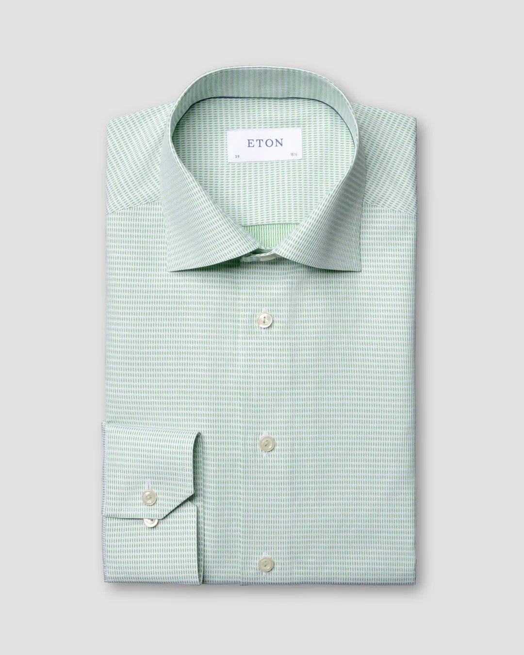 Green Micro Woven Shirt Eton