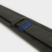 Green Navy Houndstooth Silk Tie