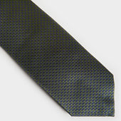 Green Navy Houndstooth Silk Tie