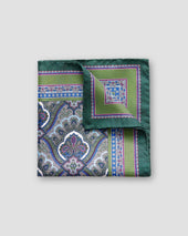 Green Paisley Print Pocket Square