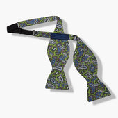 Green Paisley Silk Bow Tie
