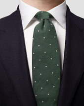 Polka Dot Silk Cotton Tie