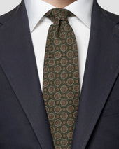 Dark Geometric Wool Tie