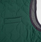 Green Quilted Gilet With Navy Knitted Back