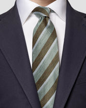 Regimental Striped Silk Linen Tie