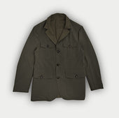 Green Reversible Linen Varzi Jacket