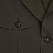 Green Reversible Linen Varzi Jacket