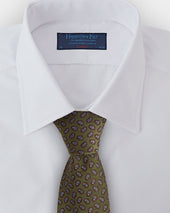 Green Silk Tie With Micro Paisley Motif