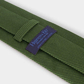 Green Small Houndstooth Wool Silk Blend Tie
