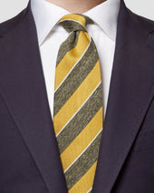Striped Wool Silk Linen Tie