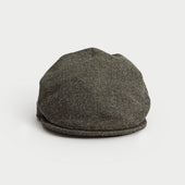 Green Tweed Wool Flat Cap