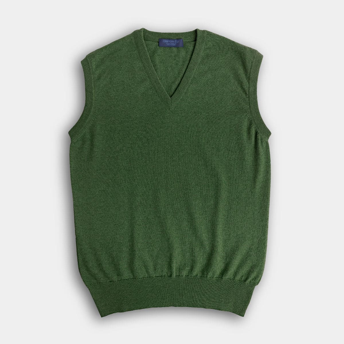 Green V Neck Cashmere Slipover