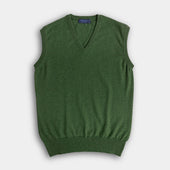 Green V-Neck Cashmere Slipover