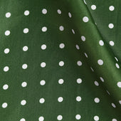 Green White Medium Spot Silk Pocket Square